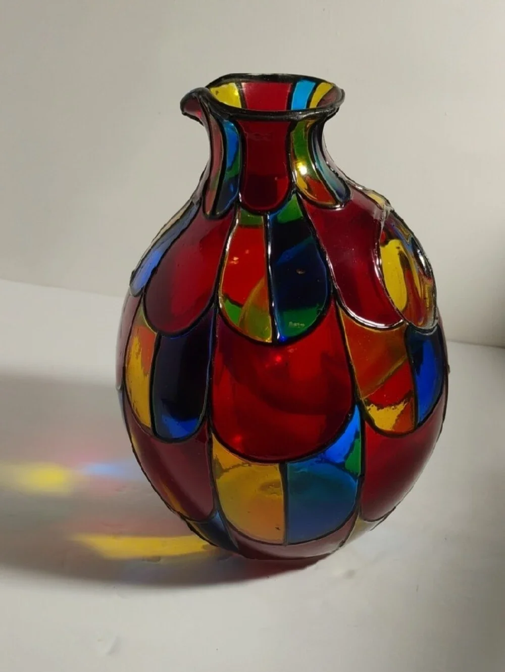 Vidrio Multicolor Stained Glass Style Decorative Wine Chiller Made In Mexico